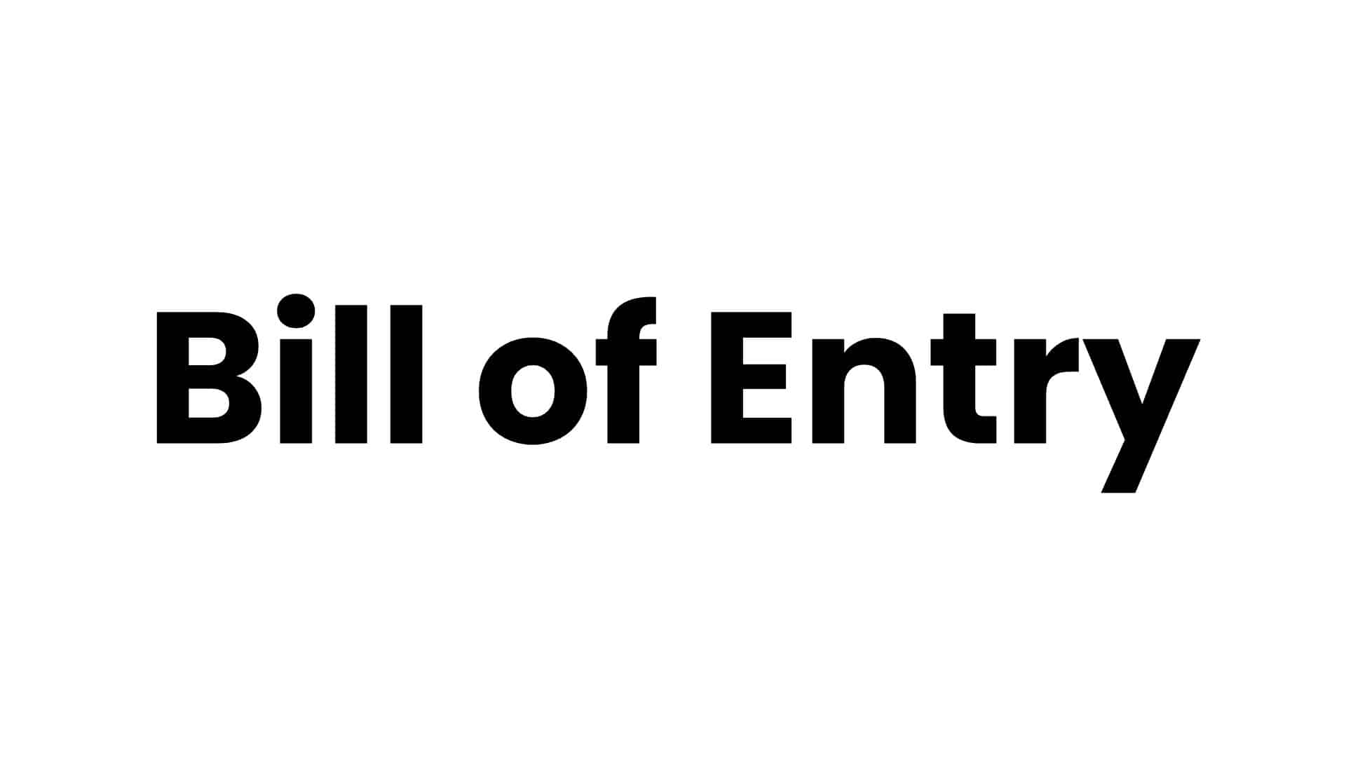 Bill of Entry