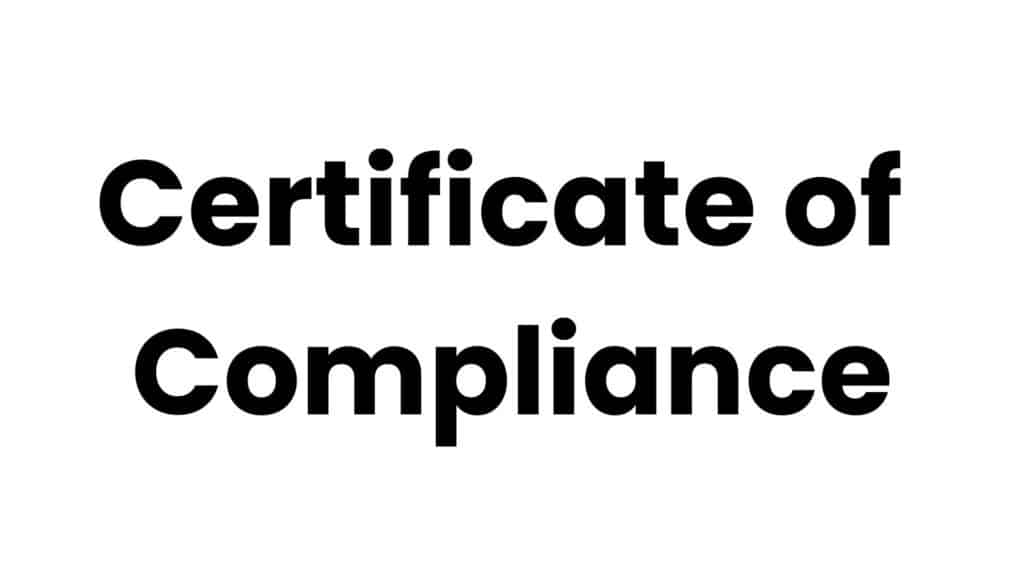 Certificate of Compliance